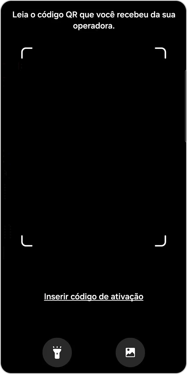Tela para ler o QR Code com a câmera do celular.