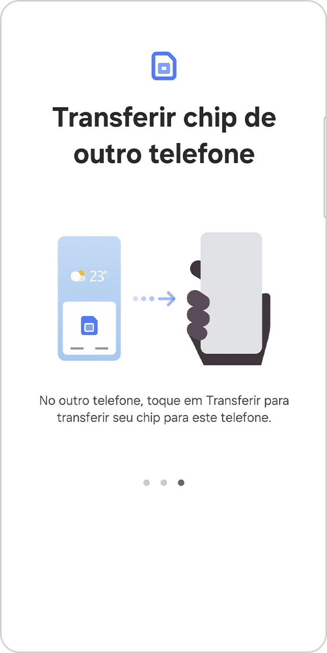 Tela com informações para continuar o processo no outro aparelho.