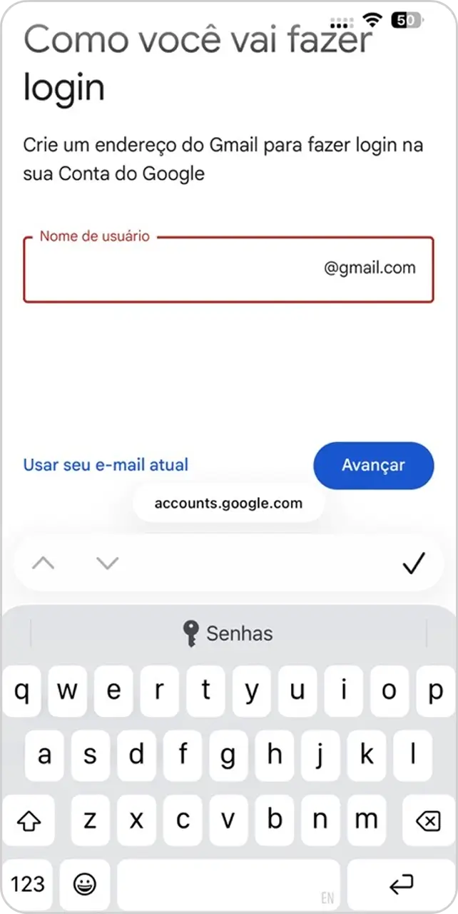 Imagem da tela do passo 5 para ativação do Gemini