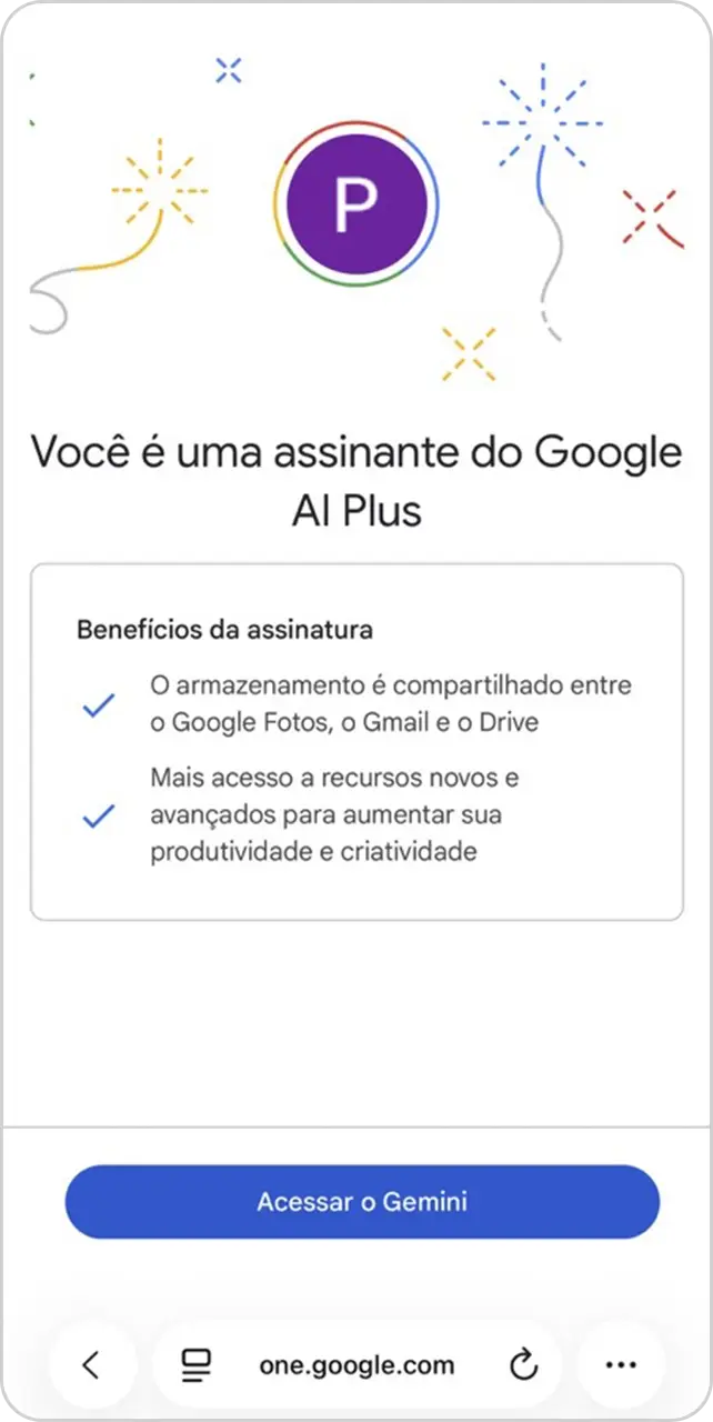 Imagem da tela do passo 7 para ativação do Gemini