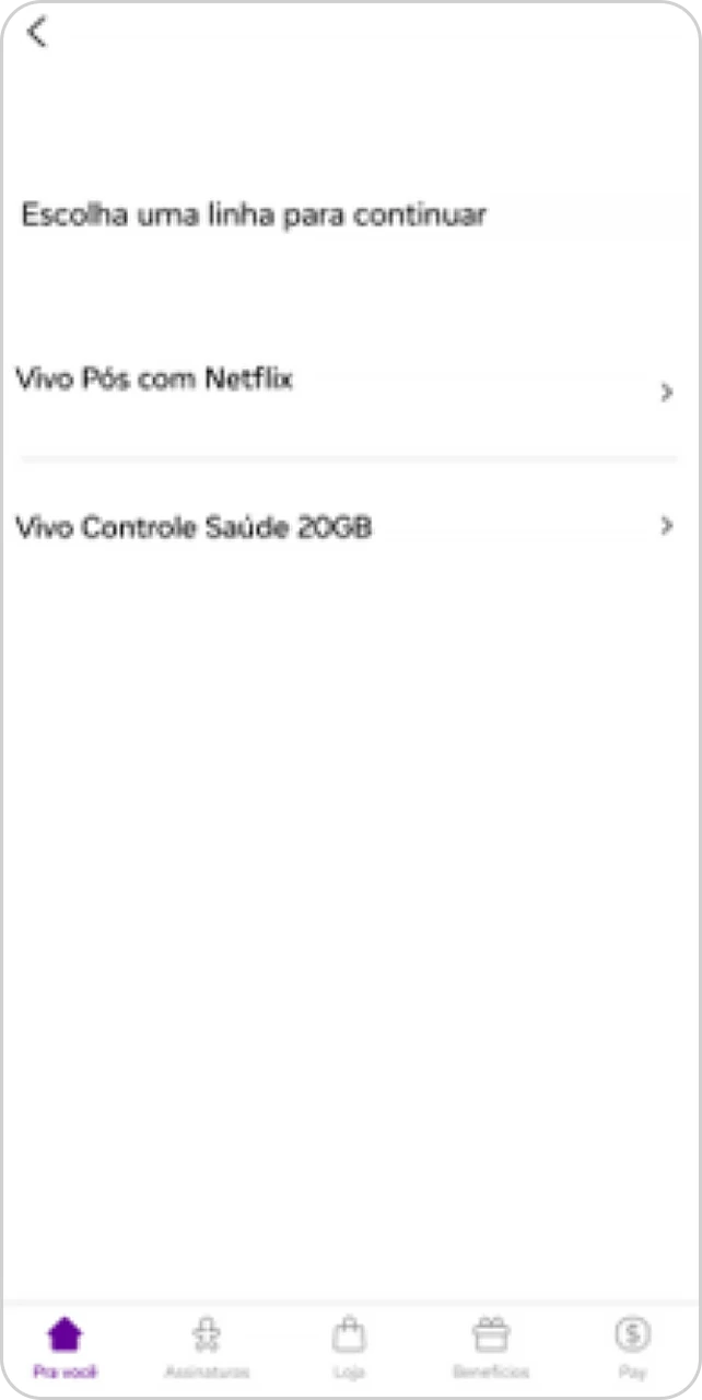 Tela de seleção de qual linha vai ser ativado o Bloqueio Emergencial.