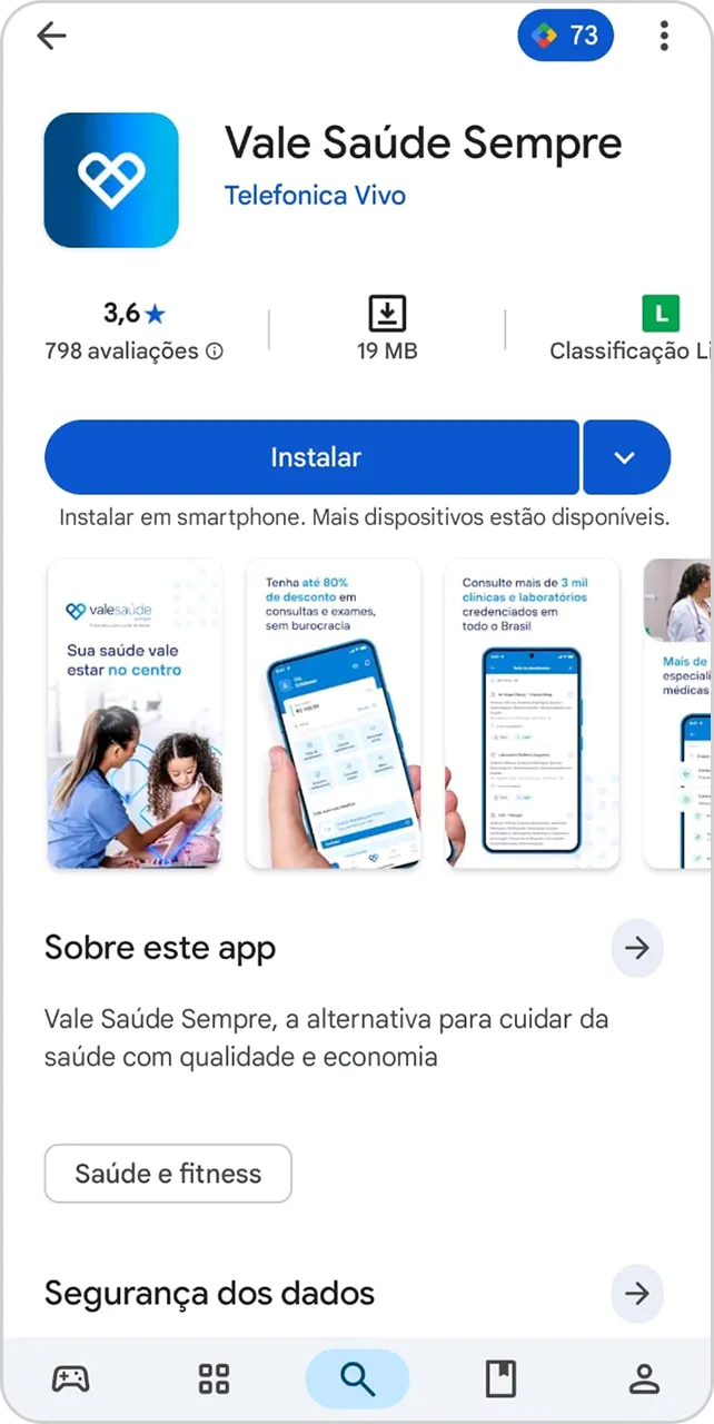 Imagem do passo a passo de ativação da assinatura do Vale Saúde