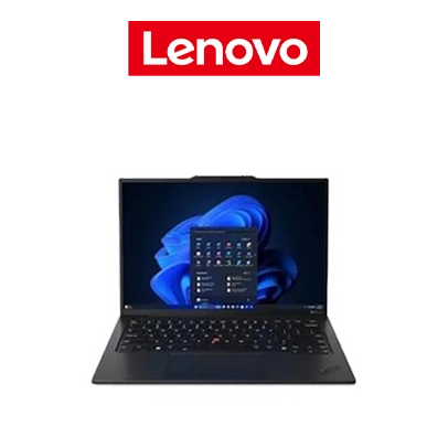 Imagem promocional do notebook Lenovo Thinkbook 14, acima logo Lenovo.