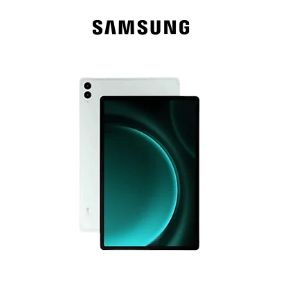 Imagem do Tablet S10 FE Samsung. Logo Samsung.