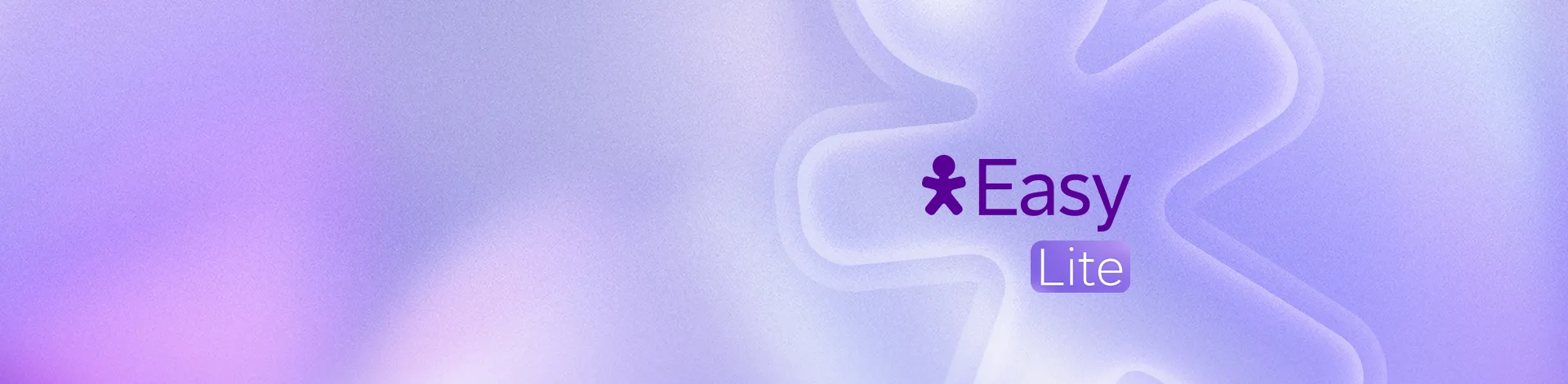 Imagem com fundo em tons de roxo, com vivinho em contorno branco e logo Vivo Easy Lite.