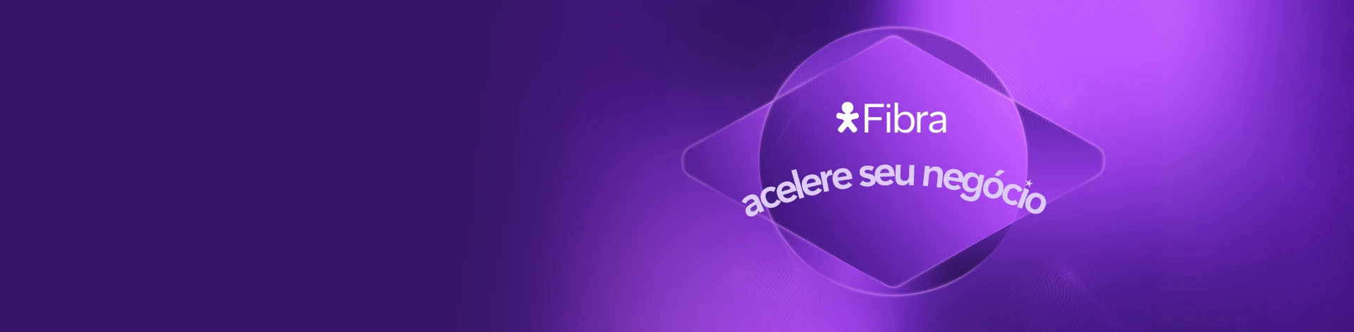 Imagem com bandeira do Brasil em tons de roxo e logo Vivo Fibra. Lê-se: "Acelere seu negócio."