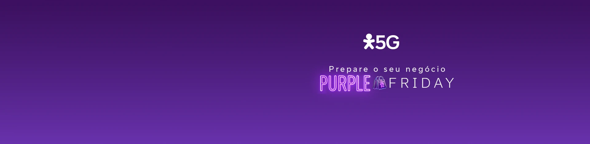 Banner da Vivo Empresas com mensagem Prepare o seu negócio para a Purple Friday e selo 5G.