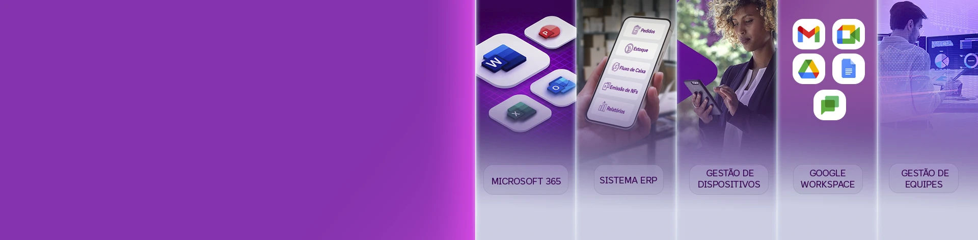 Conjunto de imagens com diversas referências dos produtos de Vivo Empresas Serviços Digitais.