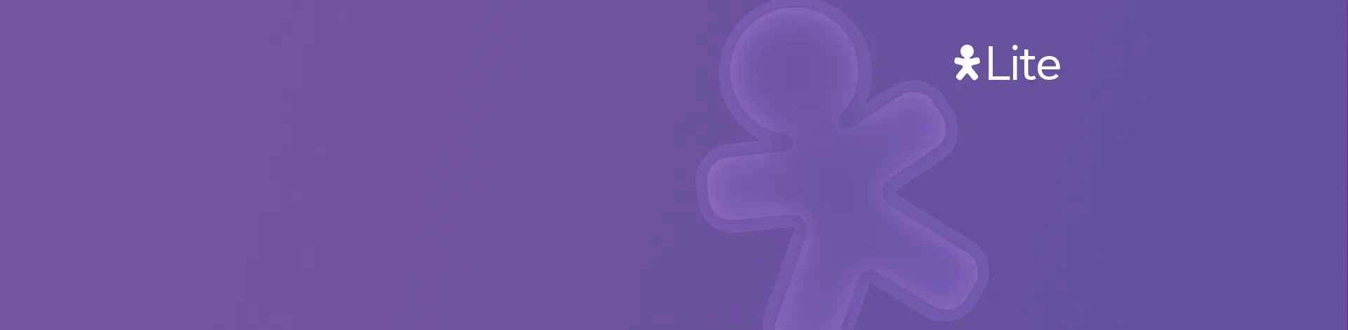 Banner com fundo roxo e identidade visual da marca Vivo Lite.
