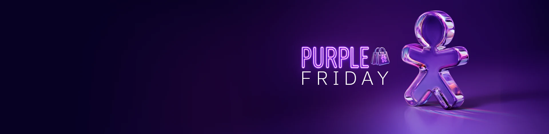 Imagem do símbolo da Vivo, textura de vidro, ao lado a frase "Purple Friday".