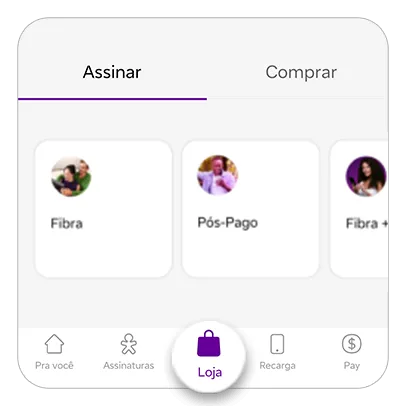 Captura de tela da seção Loja, no App Vivo.