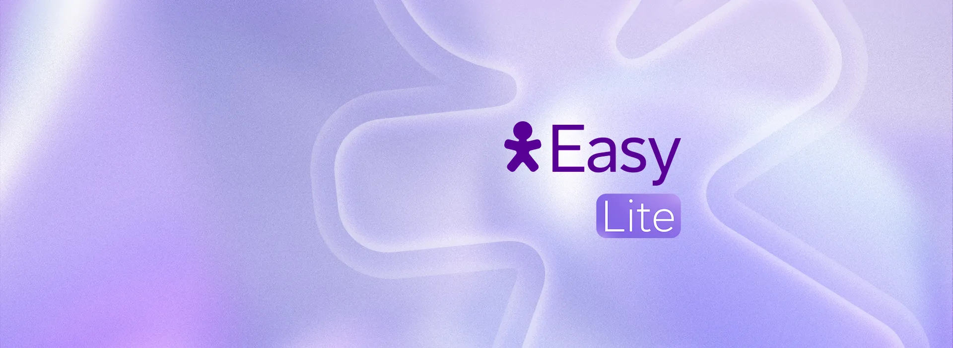 Imagem com fundo em tons de roxo, com vivinho em contorno branco e logo Vivo Easy Lite.
