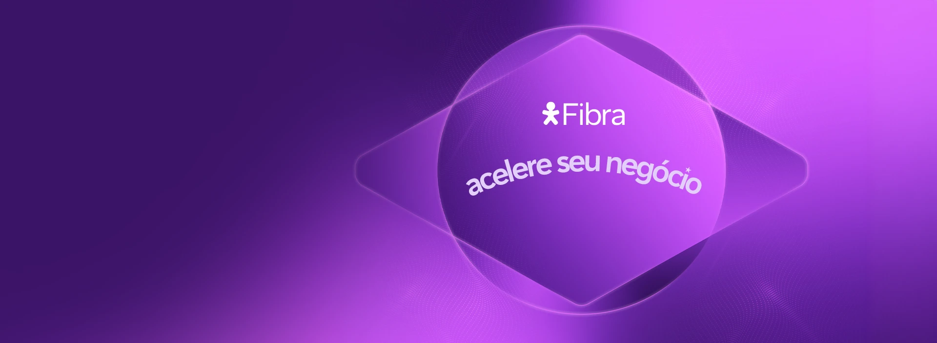 Imagem com bandeira do Brasil em tons de roxo e logo Vivo Fibra. Lê-se: "Acelere seu negócio."