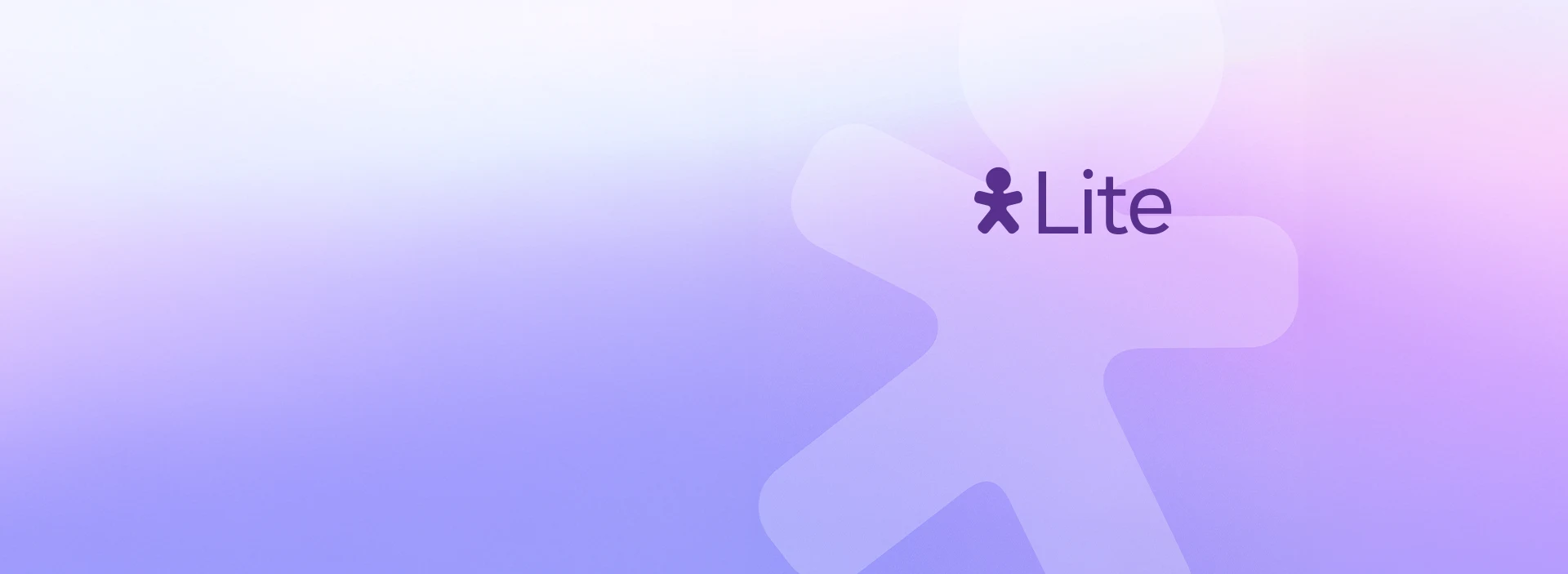 Logo Vivo Lite sobre fundo em degradê nas cores lilás e roxo.