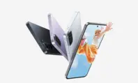 Imagem dos novos lançamentos Samsung Galaxy A57 na cor roxa, preto e cinza.