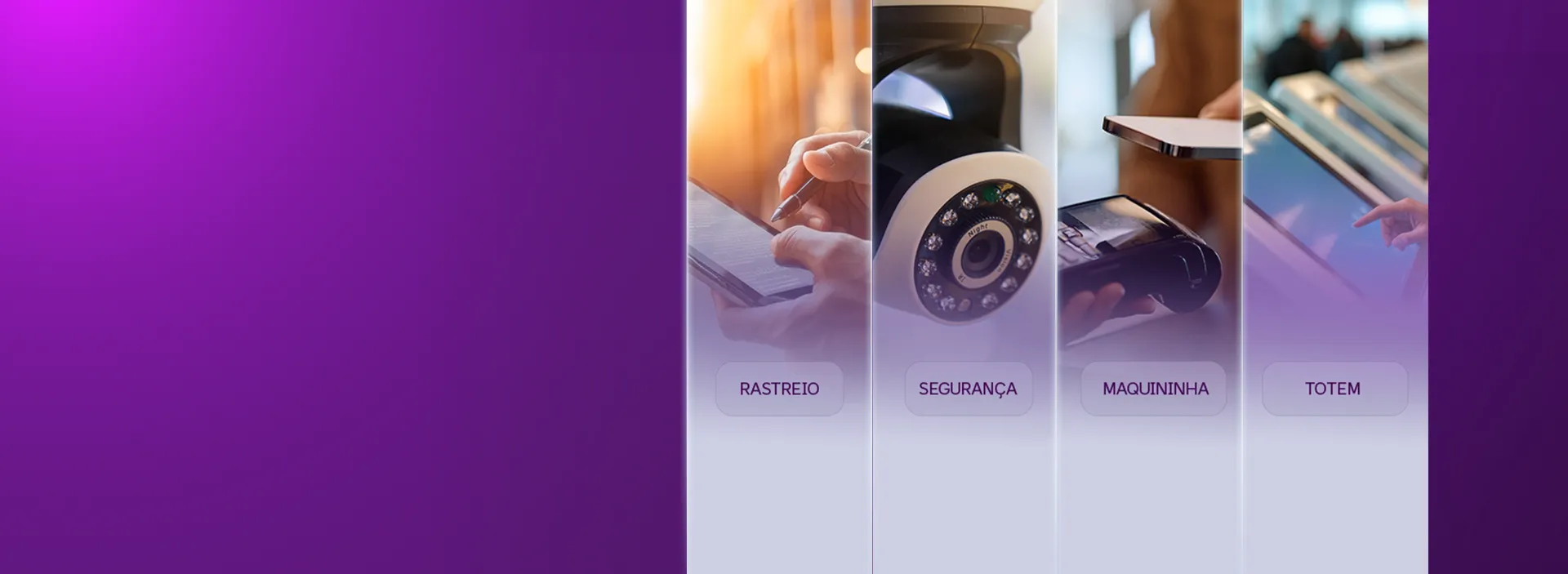 Conjunto de imagens com diversas referências dos produtos de Vivo Empresas Produtos e Serviços M2M