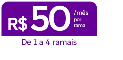 Lê-se: " R$ 50/mês por ramal. De 1 a 4 ramais."