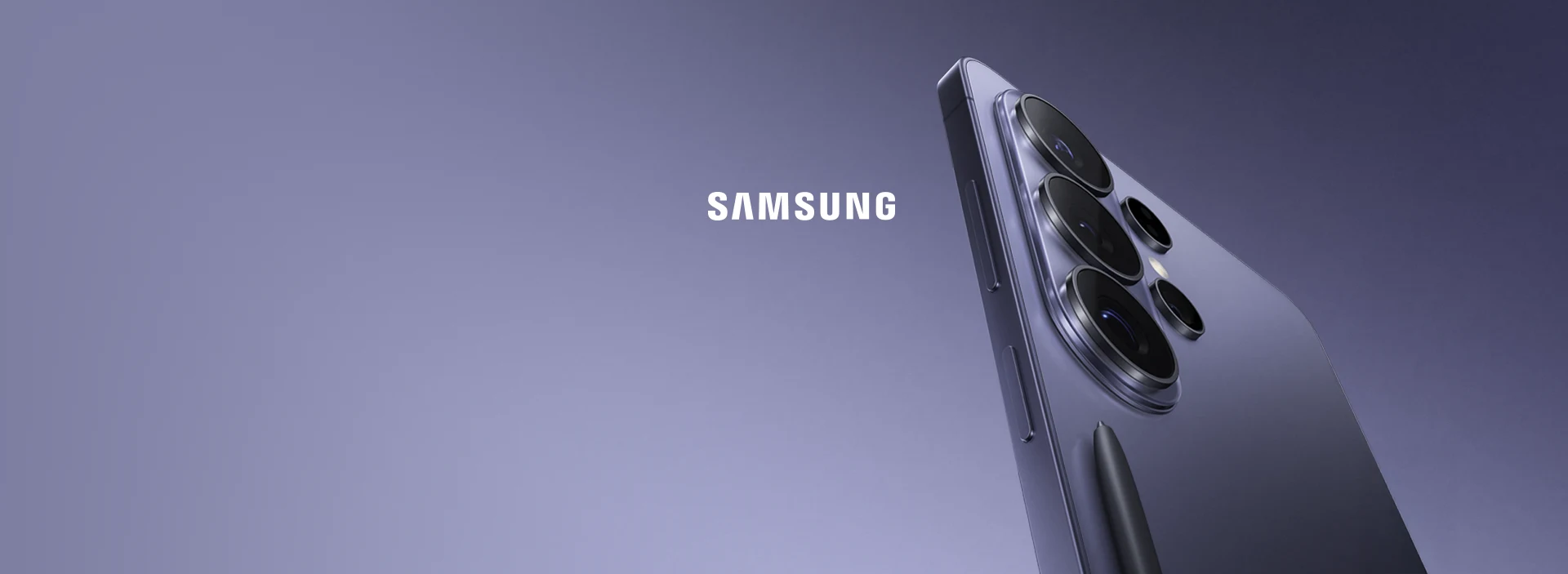Imagem do celular Samsung Galaxy S26 com um fundo cinza em degradê. Logo Samsung.